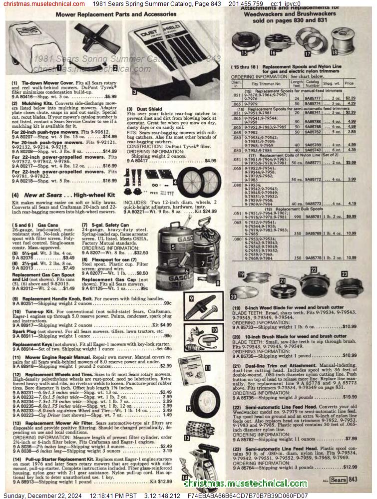 1981 Sears Spring Summer Catalog, Page 843