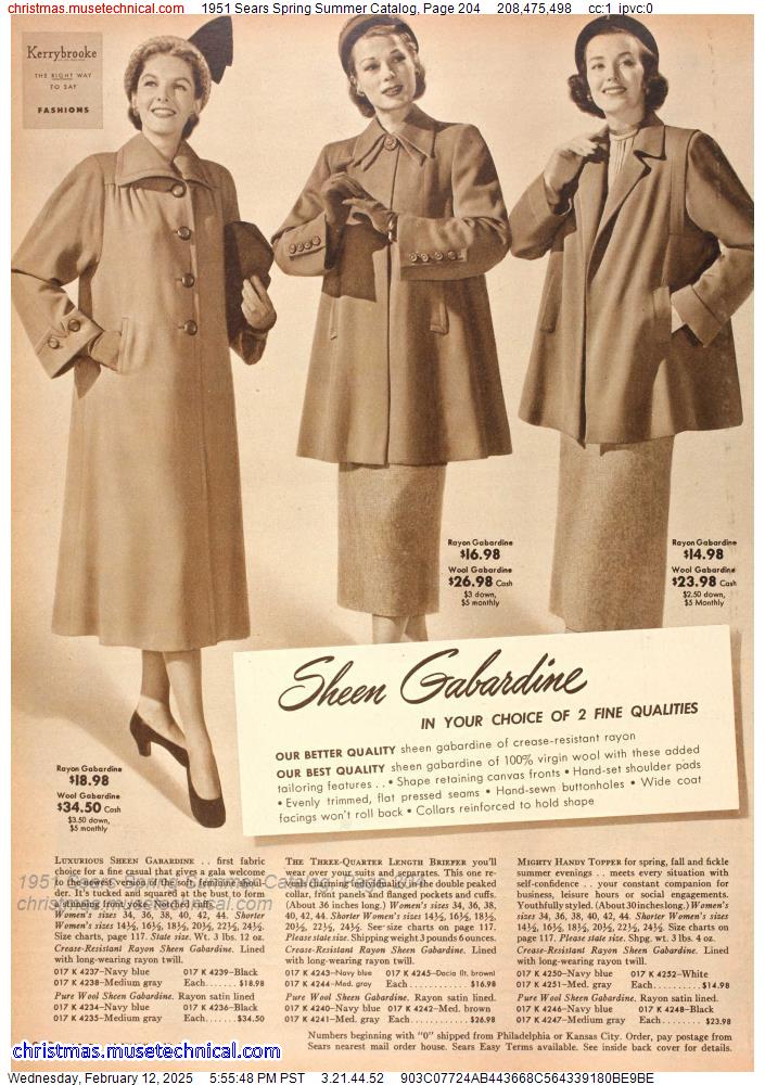 1951 Sears Spring Summer Catalog, Page 204