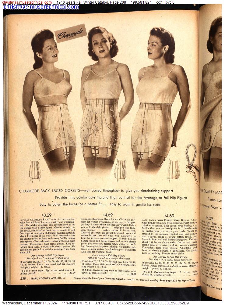 1946 Sears Fall Winter Catalog, Page 208