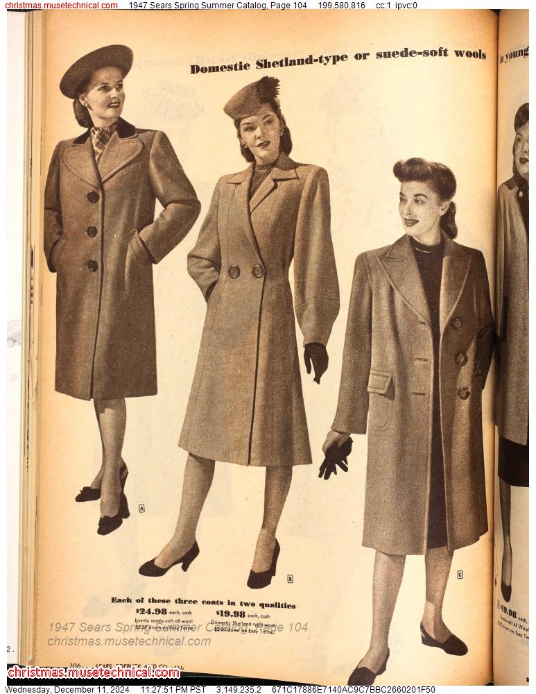 1947 Sears Spring Summer Catalog, Page 104