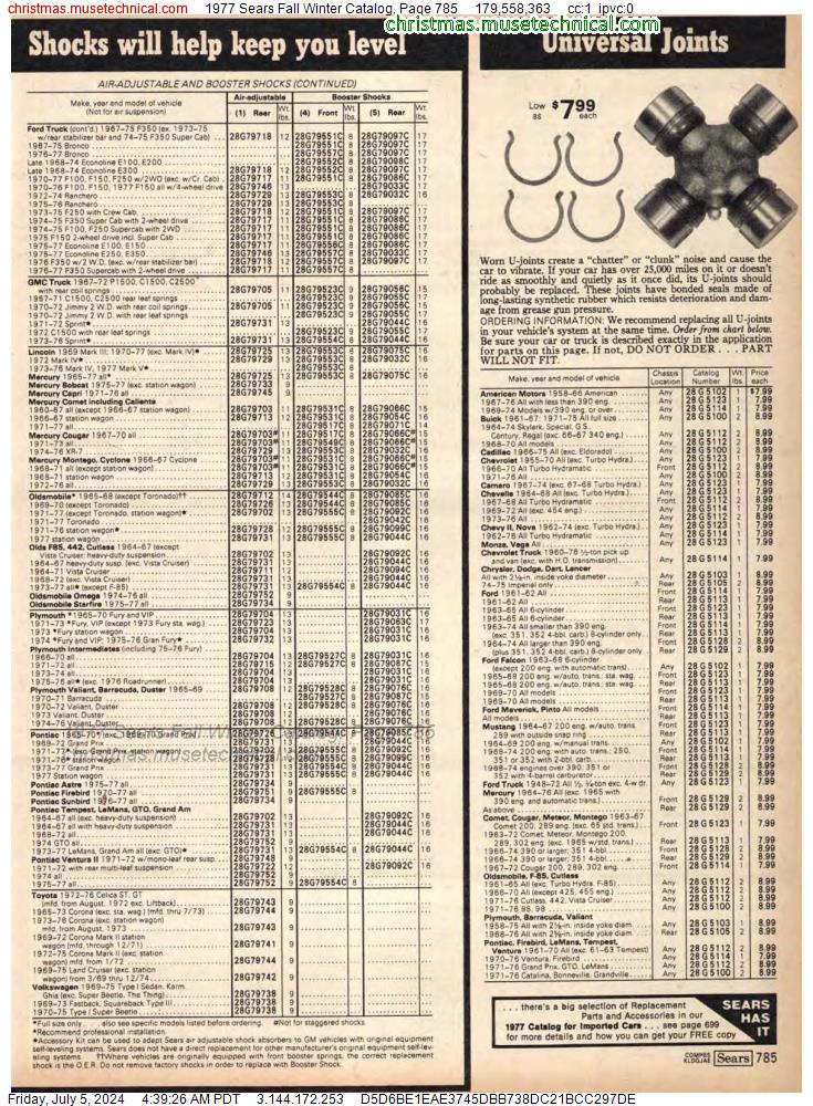 1977 Sears Fall Winter Catalog, Page 785