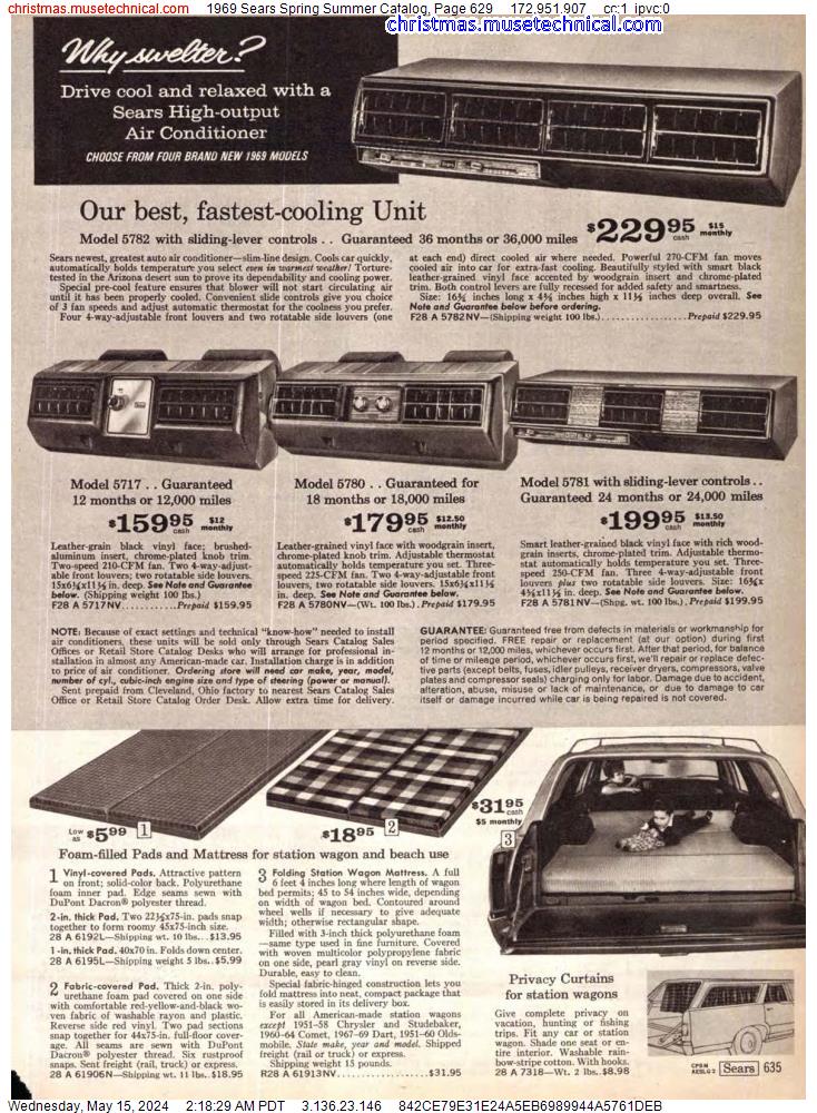 1969 Sears Spring Summer Catalog, Page 629