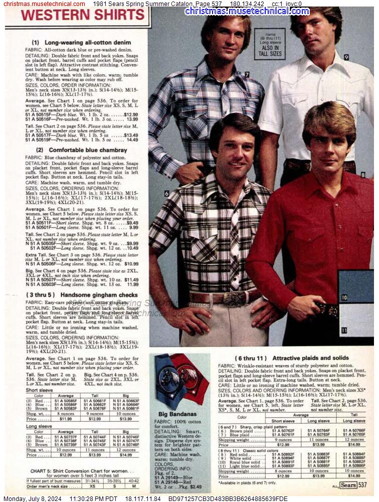 1981 Sears Spring Summer Catalog, Page 537