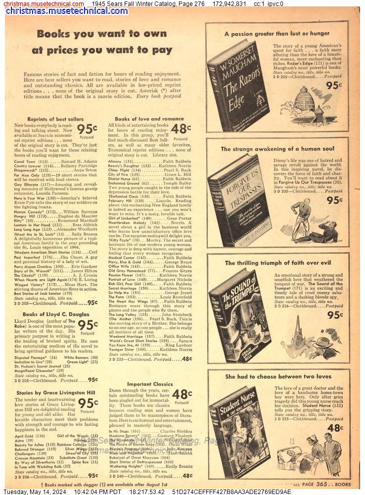1945 Sears Fall Winter Catalog, Page 276