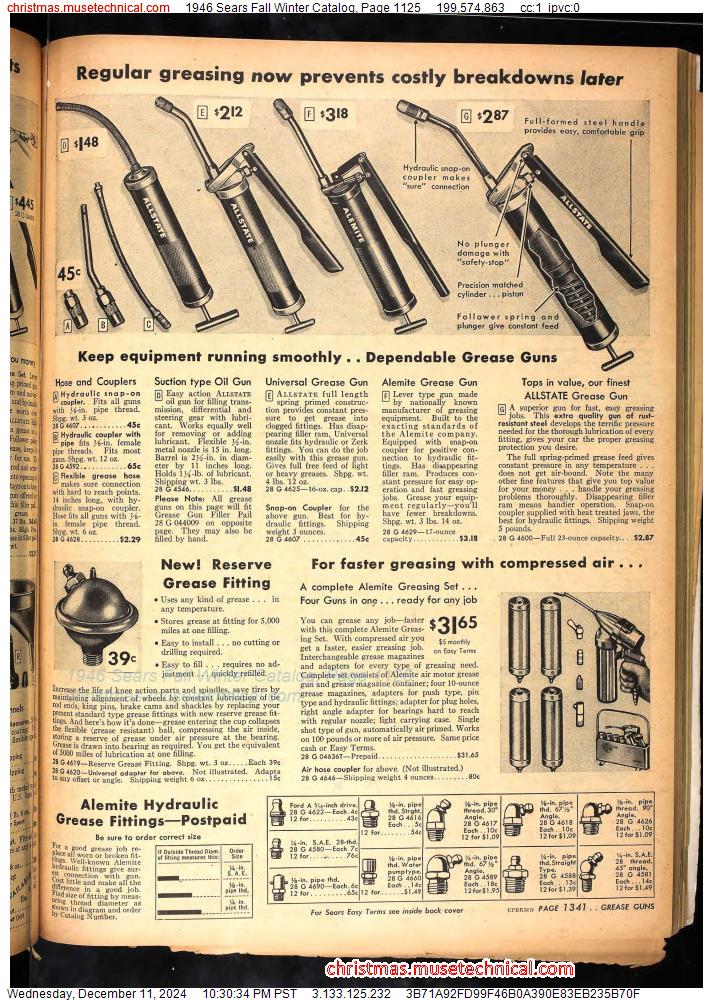 1946 Sears Fall Winter Catalog, Page 1125