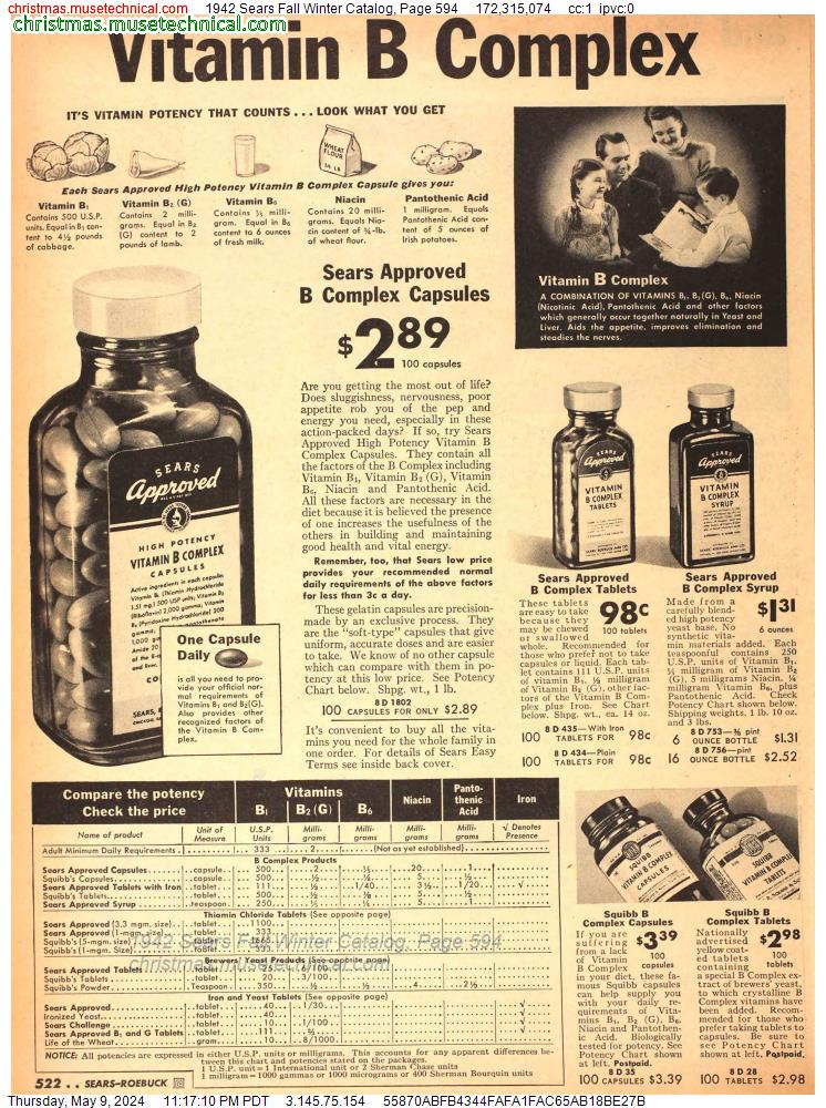 1942 Sears Fall Winter Catalog, Page 594