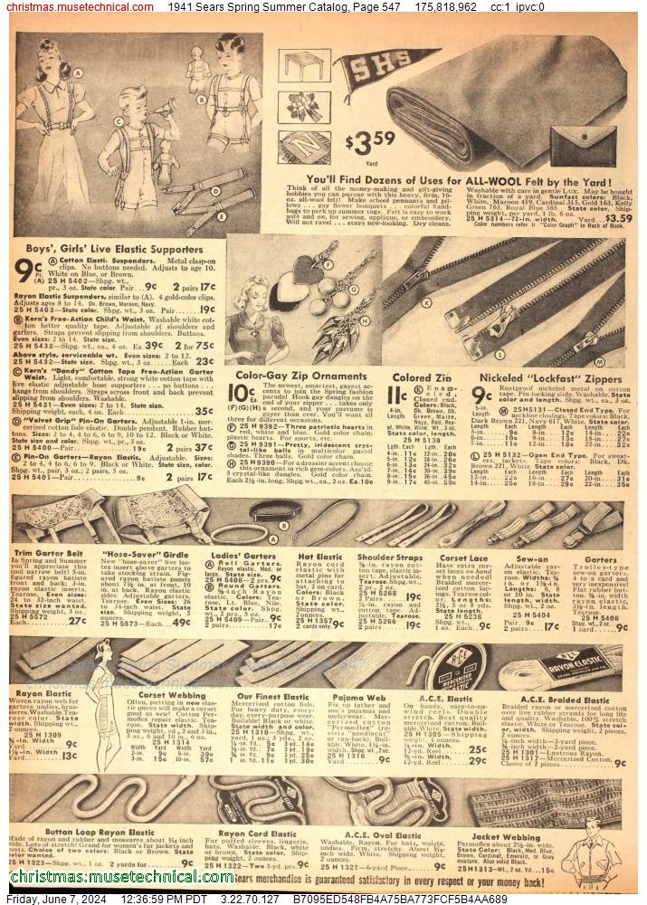 1941 Sears Spring Summer Catalog, Page 547