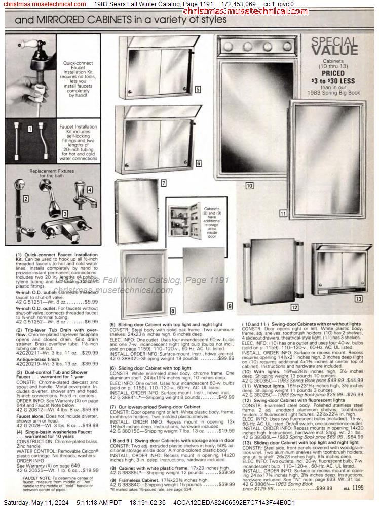 1983 Sears Fall Winter Catalog, Page 1191