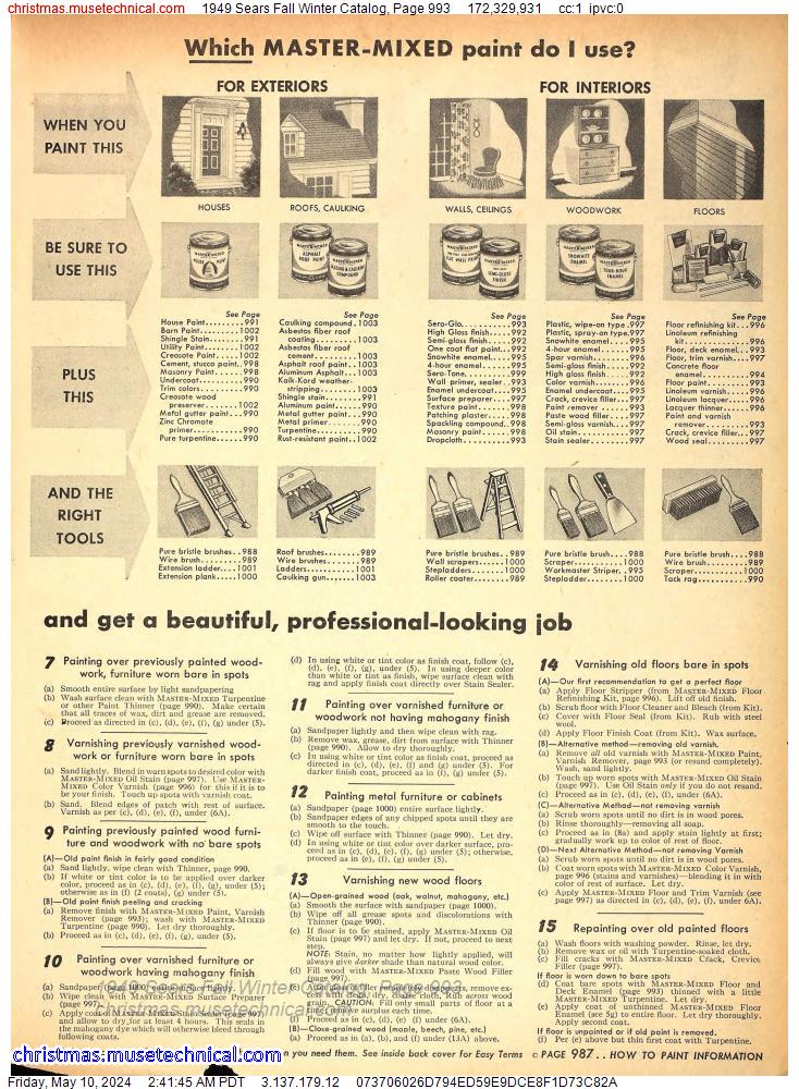 1949 Sears Fall Winter Catalog, Page 993