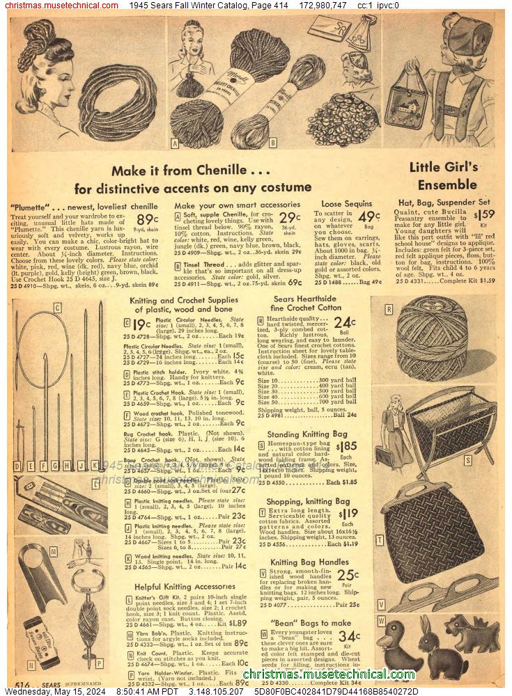 1945 Sears Fall Winter Catalog, Page 414