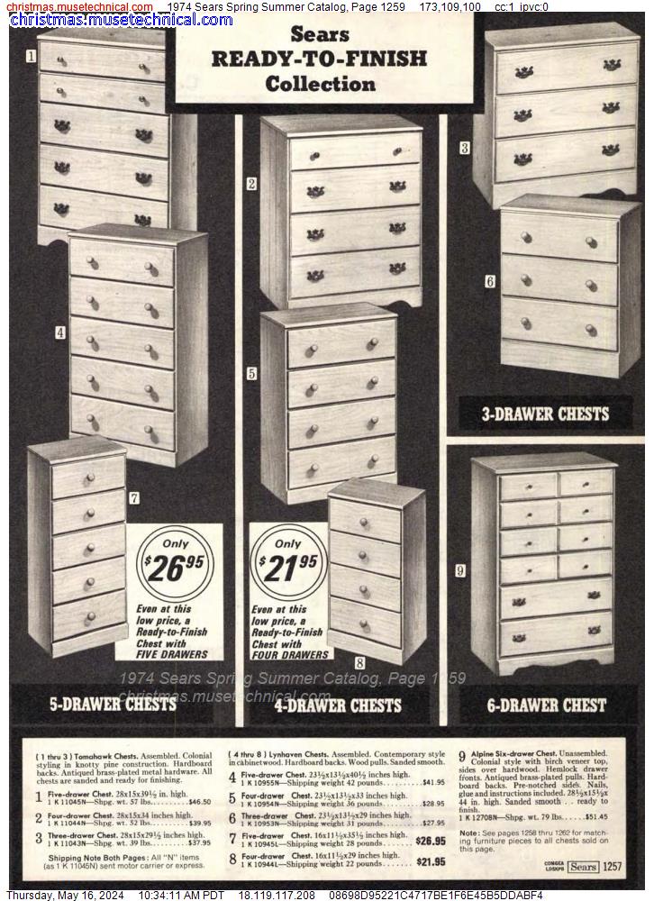 1974 Sears Spring Summer Catalog, Page 1259