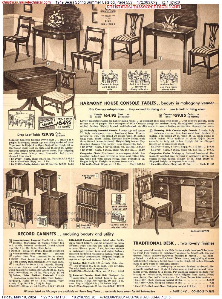 1949 Sears Spring Summer Catalog, Page 553