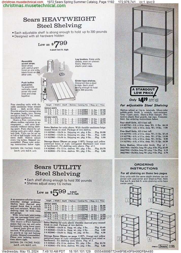 1972 Sears Spring Summer Catalog, Page 1192