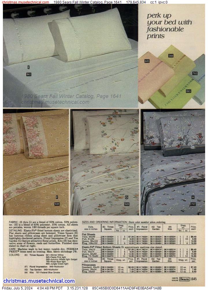 1980 Sears Fall Winter Catalog, Page 1641