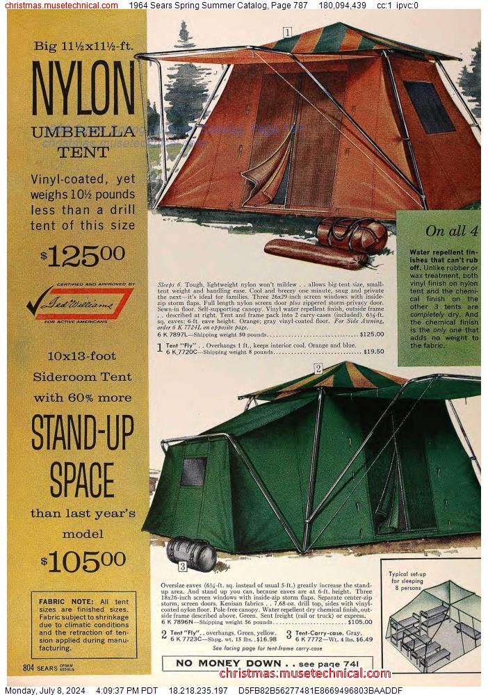 1964 Sears Spring Summer Catalog, Page 787