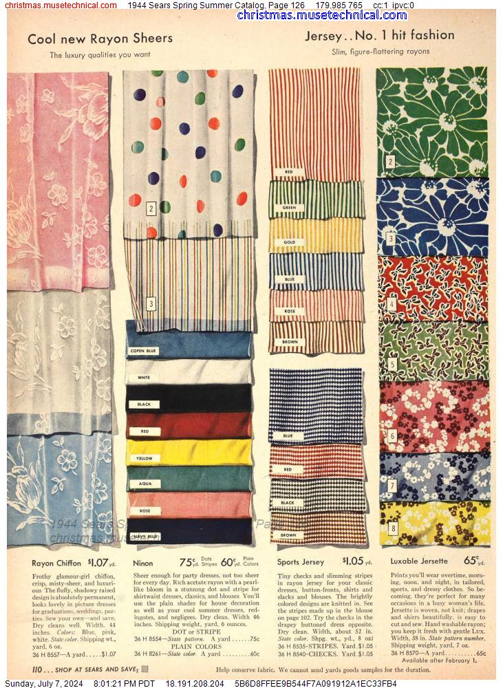 1944 Sears Spring Summer Catalog, Page 126
