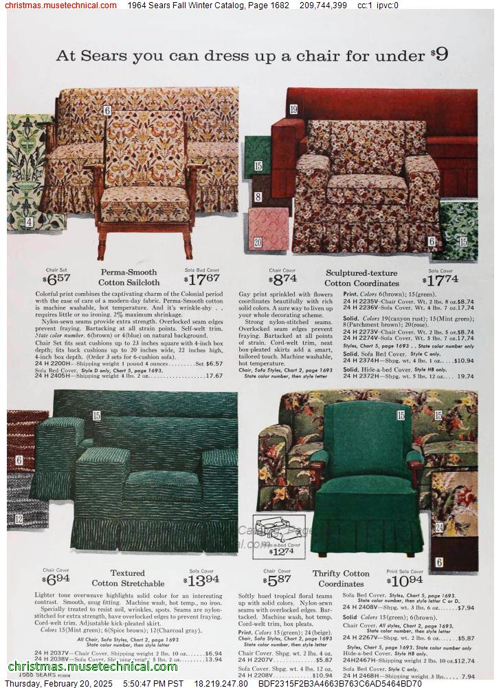 1964 Sears Fall Winter Catalog, Page 1682