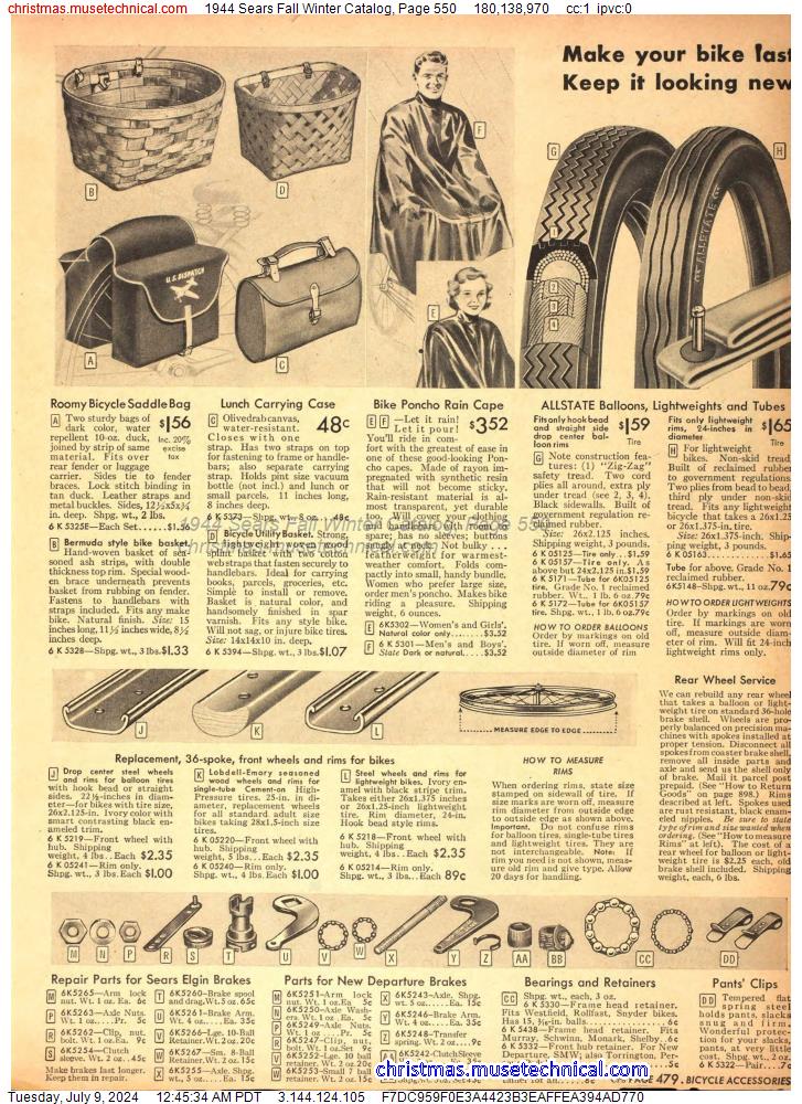 1944 Sears Fall Winter Catalog, Page 550