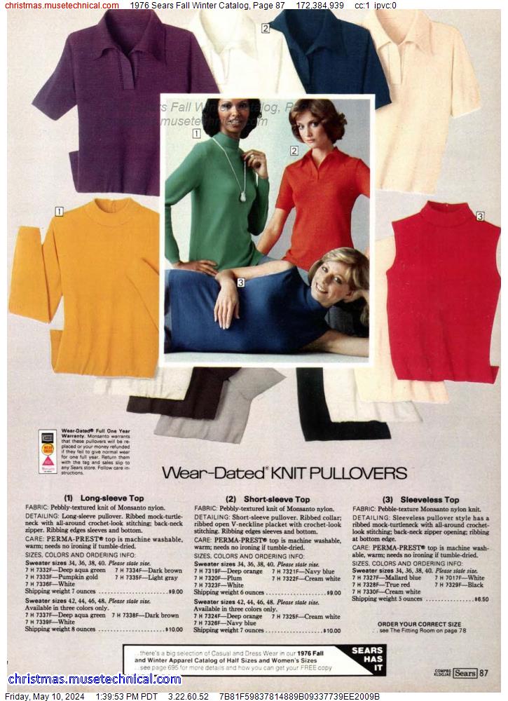1976 Sears Fall Winter Catalog, Page 87