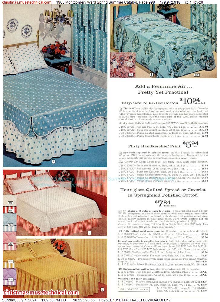 1965 Montgomery Ward Spring Summer Catalog, Page 998
