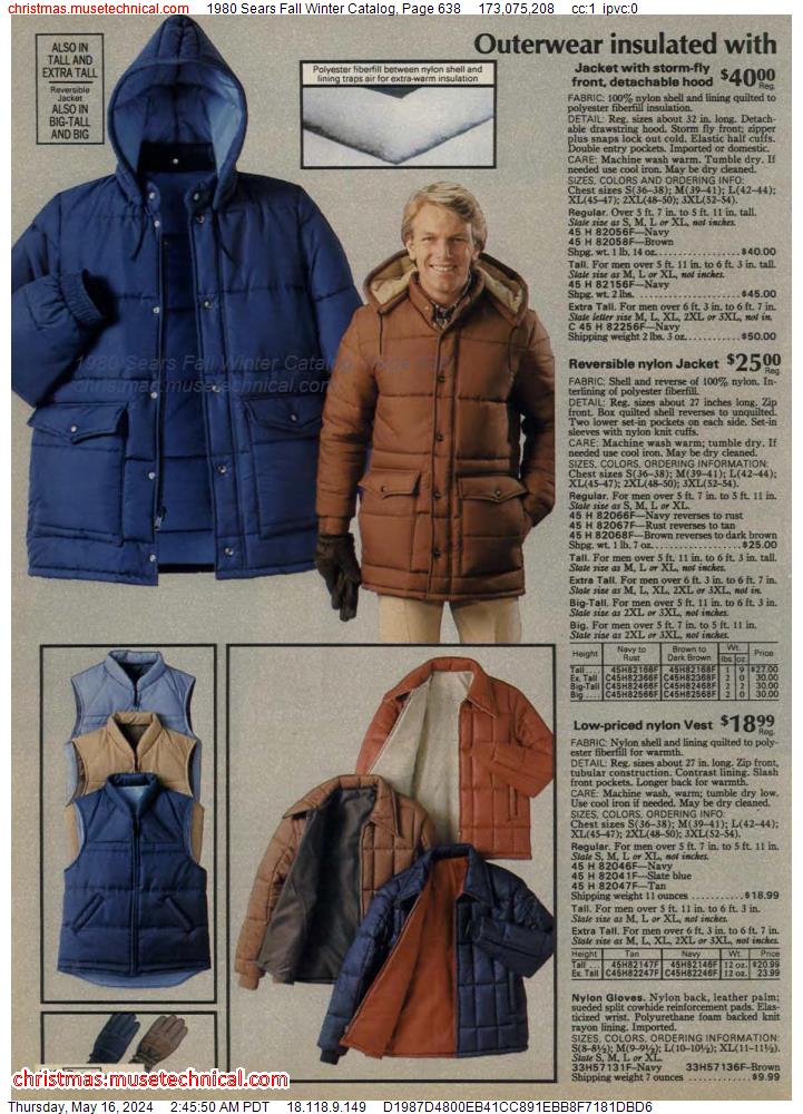 1980 Sears Fall Winter Catalog, Page 638
