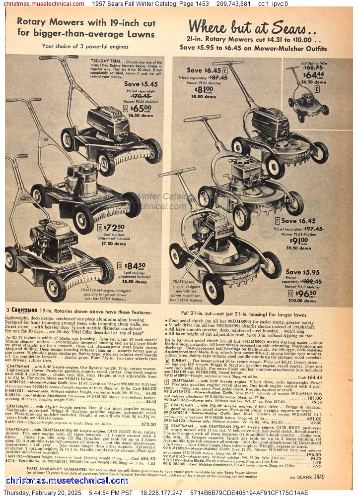 1957 Sears Fall Winter Catalog, Page 1453