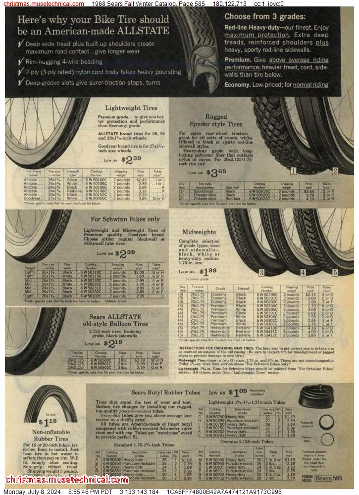 1968 Sears Fall Winter Catalog, Page 585