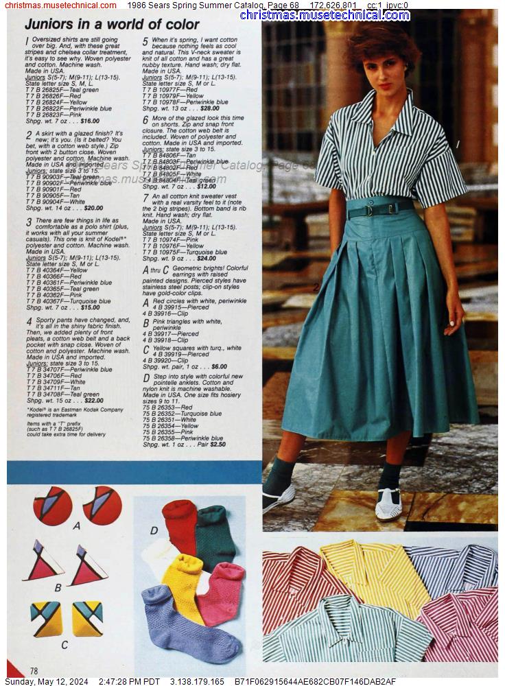 1986 Sears Spring Summer Catalog, Page 68