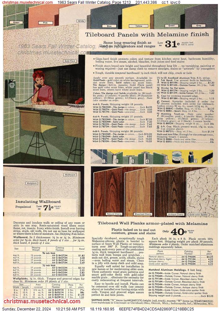 1963 Sears Fall Winter Catalog, Page 1213