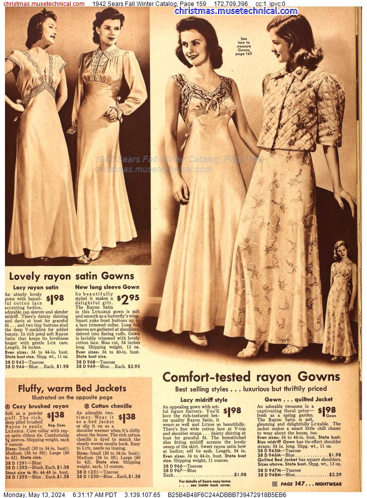 1942 Sears Fall Winter Catalog, Page 159