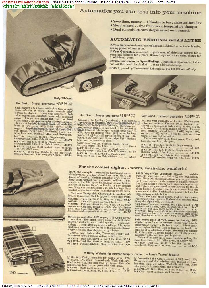 1960 Sears Spring Summer Catalog, Page 1378