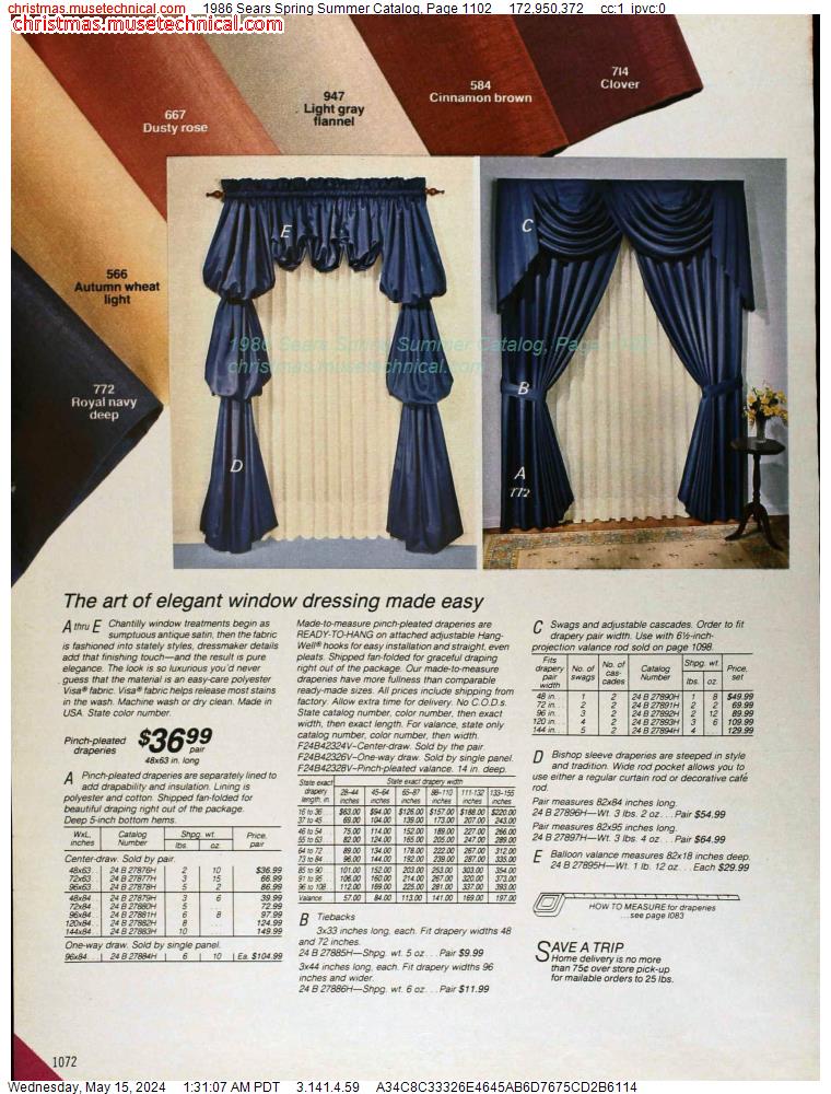 1986 Sears Spring Summer Catalog, Page 1102