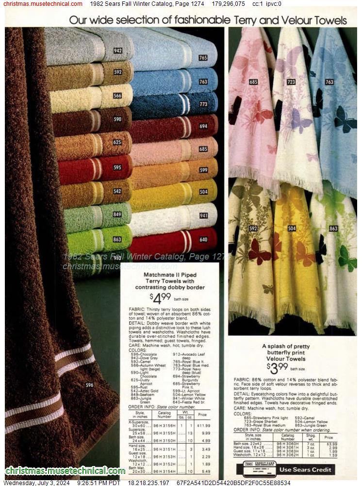 1982 Sears Fall Winter Catalog, Page 1274