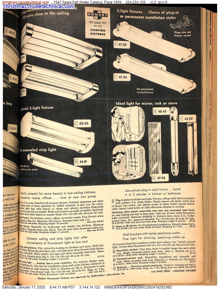 1947 Sears Fall Winter Catalog, Page 1059