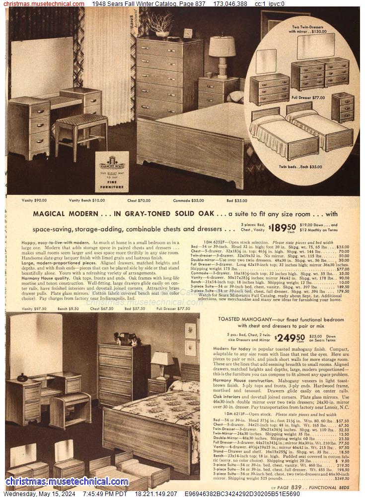 1948 Sears Fall Winter Catalog, Page 837