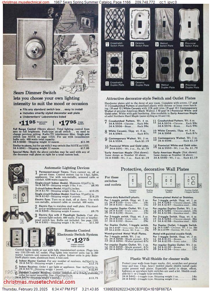 1967 Sears Spring Summer Catalog, Page 1166