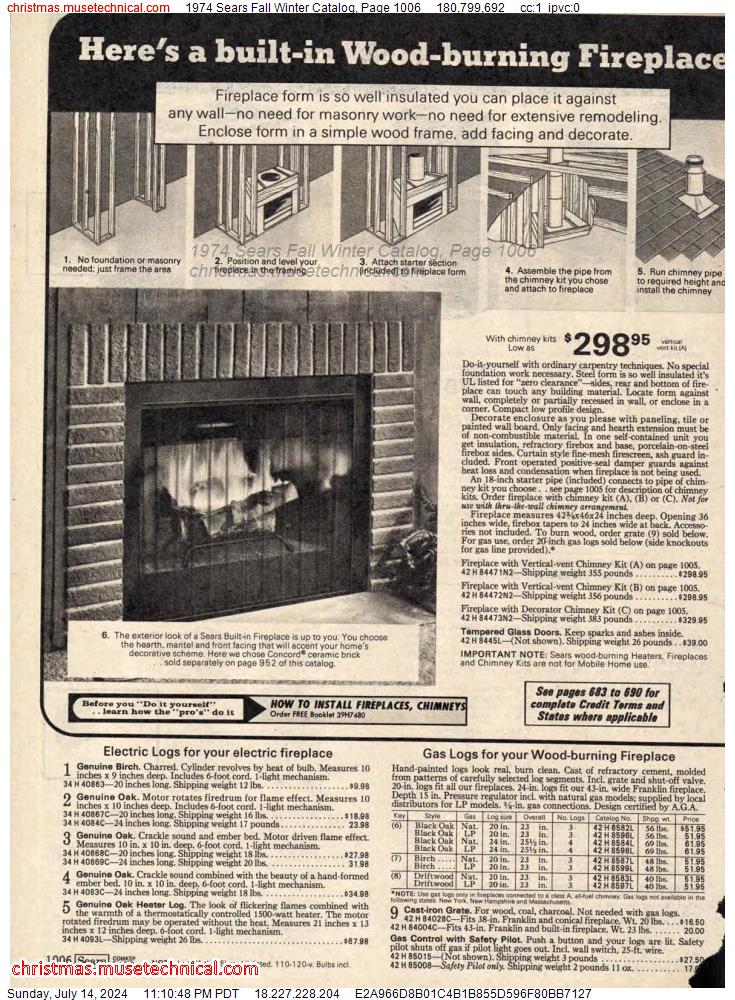 1974 Sears Fall Winter Catalog, Page 1006