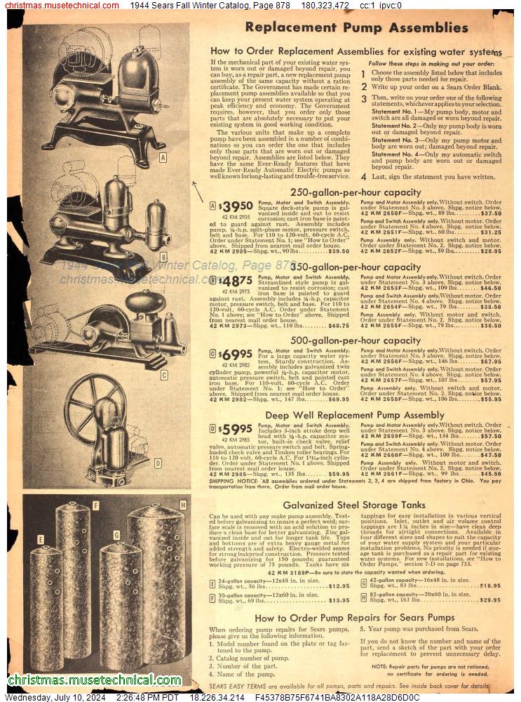 1944 Sears Fall Winter Catalog, Page 878