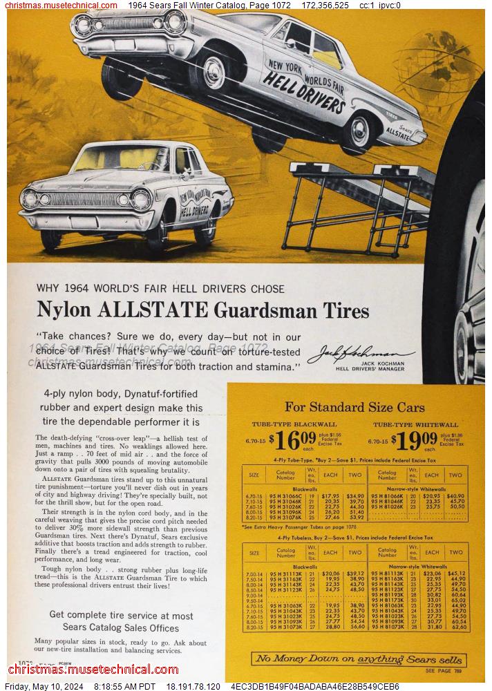 1964 Sears Fall Winter Catalog, Page 1072
