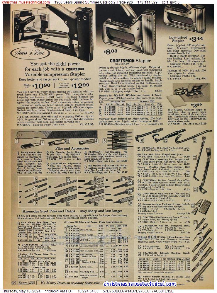 1968 Sears Spring Summer Catalog 2, Page 926