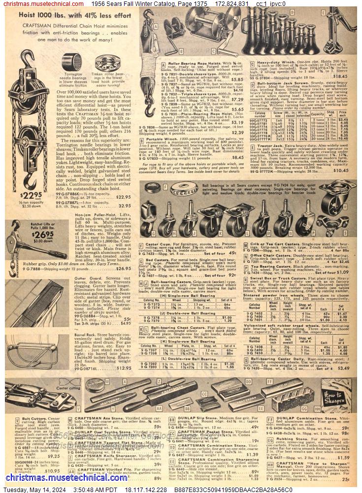 1956 Sears Fall Winter Catalog, Page 1375