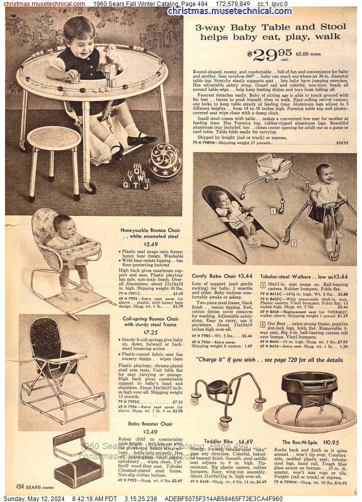 1960 Sears Fall Winter Catalog, Page 494