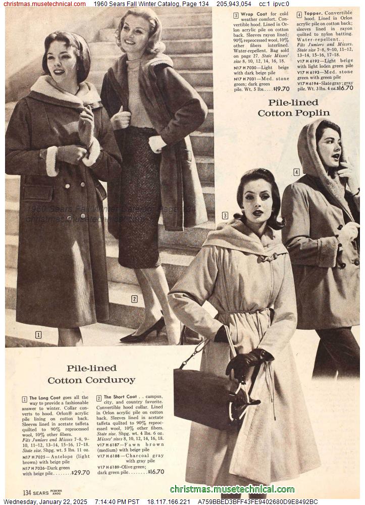 1960 Sears Fall Winter Catalog, Page 134