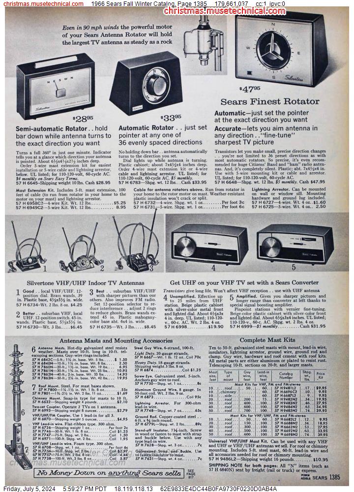 1966 Sears Fall Winter Catalog, Page 1385