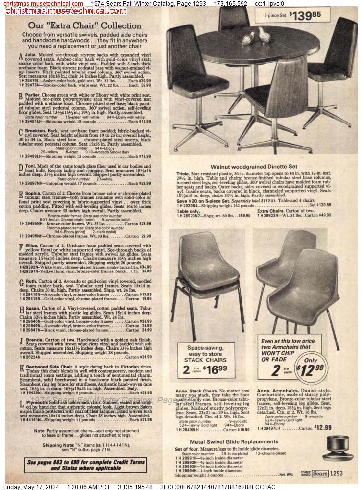 1974 Sears Fall Winter Catalog, Page 1293