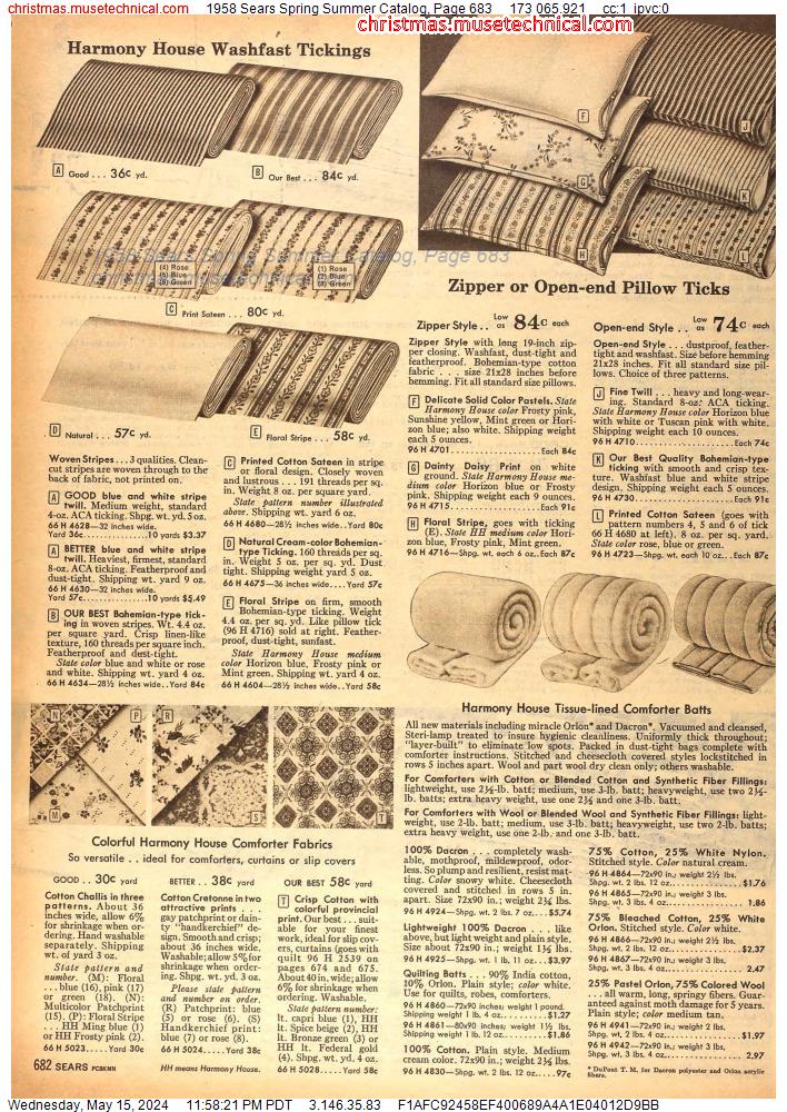 1958 Sears Spring Summer Catalog, Page 683