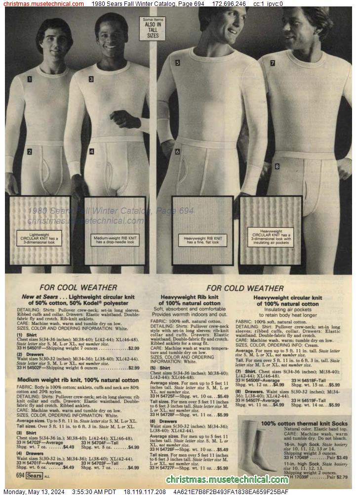 1980 Sears Fall Winter Catalog, Page 694