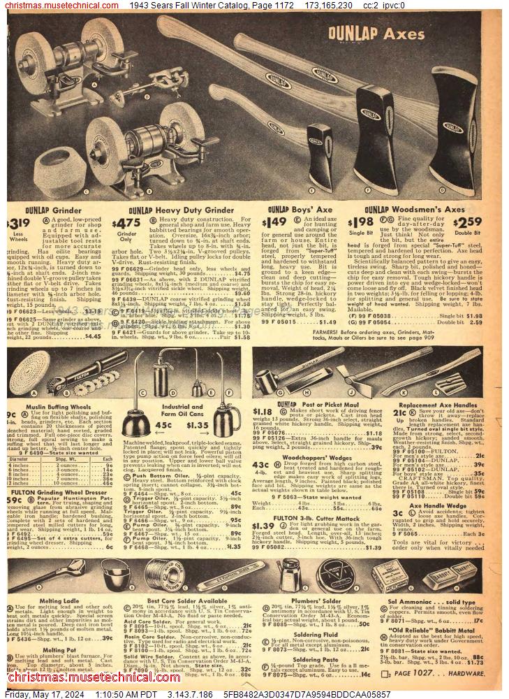 1943 Sears Fall Winter Catalog, Page 1172