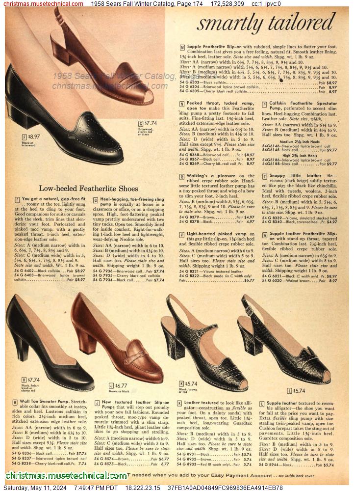 1958 Sears Fall Winter Catalog, Page 174