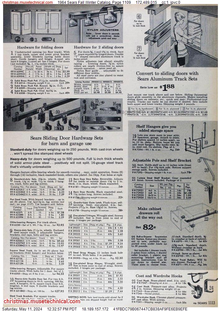 1964 Sears Fall Winter Catalog, Page 1109